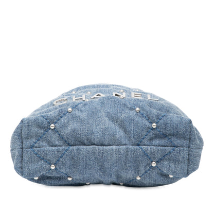 Chanel Denim Studded 22 Handbag