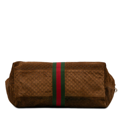 Gucci GG Suede Web Giglio Tote Bag