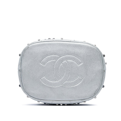 Chanel Small Metallic Chevron Lambskin Stud Wars Drawstring Bucket Bag