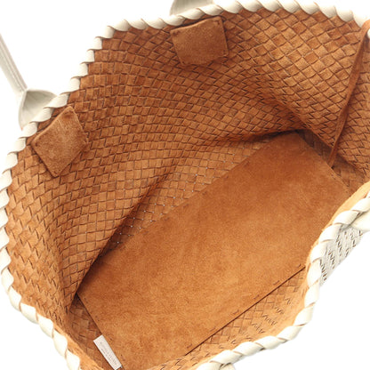 Bottega Veneta Lambskin Intreccio Cabat Tote