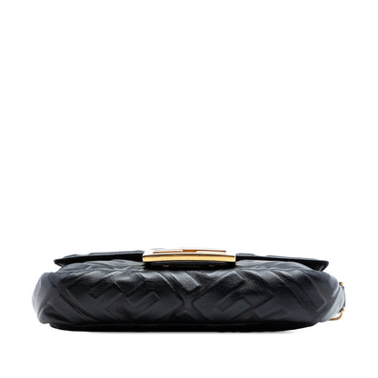 Fendi Mini Zucca Embossed Leather Baguette Satchel