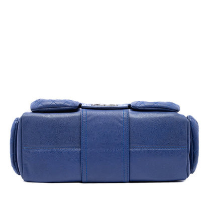 Chanel Glazed Caviar Coco Rider Multi Pocket Rider Flap Bag