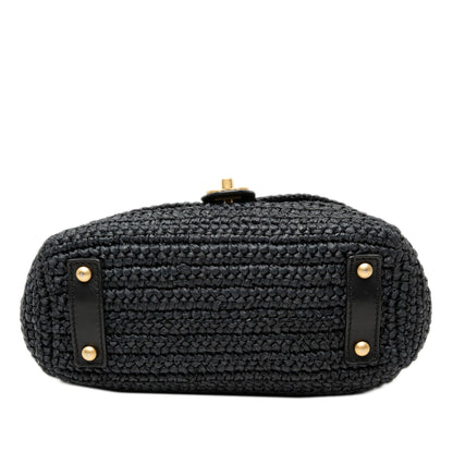 Chanel CC Woven Raffia Flap