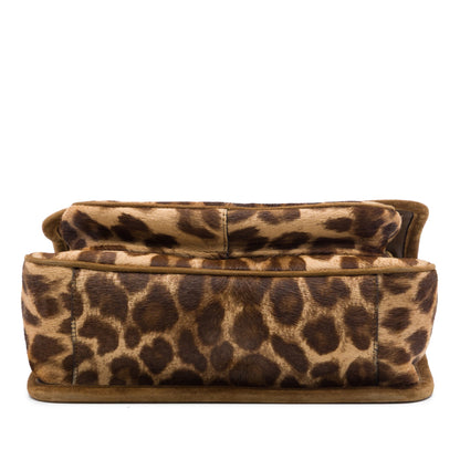 Saint Laurent Pony Hair Leopard Print Niki Bag