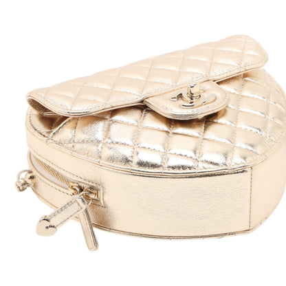 Chanel Metallic Quilted Lambskin CC in Love Heart Bag