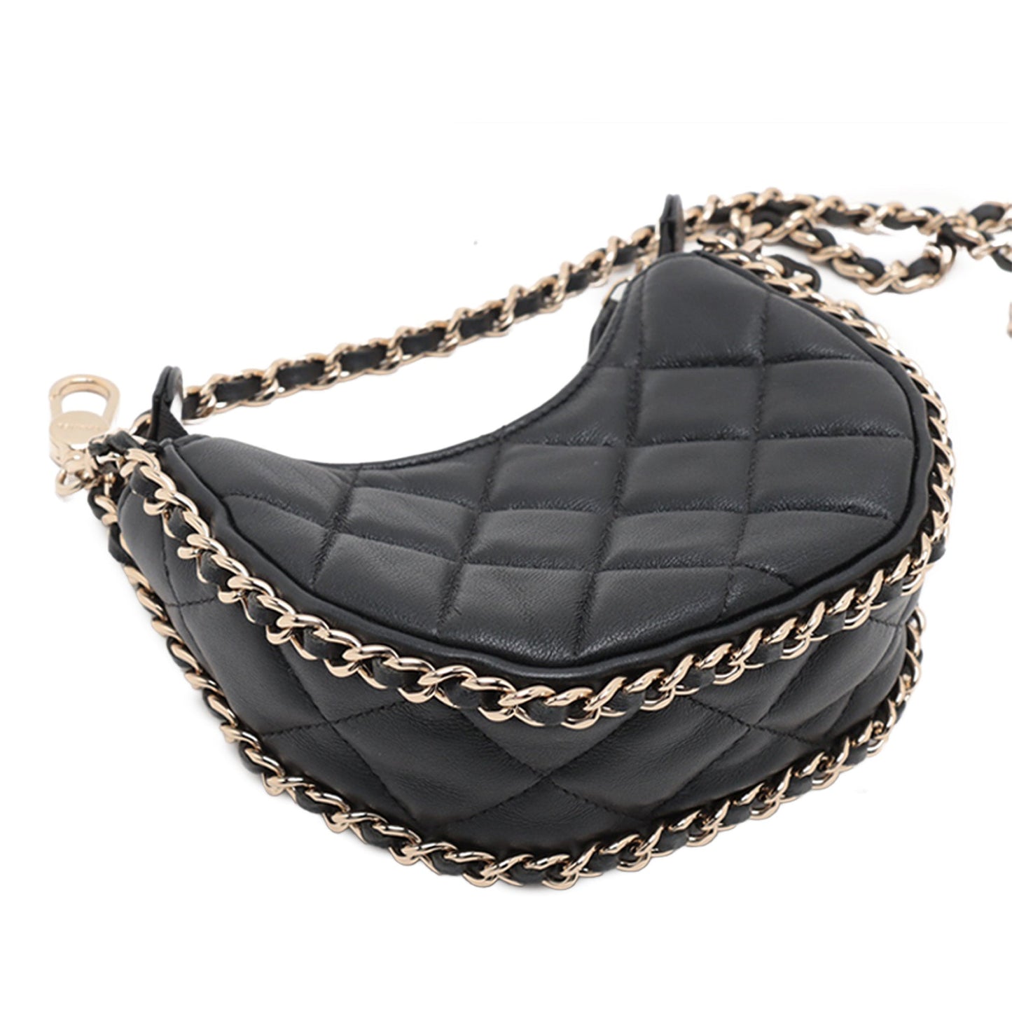 Chanel Quilted Lambskin Chain Around Hook Hobo Bag Preloved
