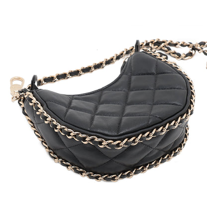 Chanel Quilted Lambskin Chain Around Hook Hobo Bag Preloved
