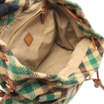Miu Miu Plaid Wool Backpack