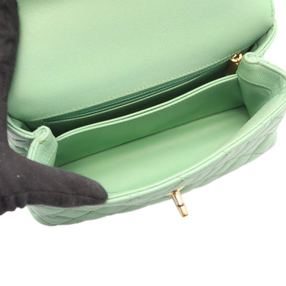Chanel Mini Quilted Caviar Coco Chain Top Handle Bag