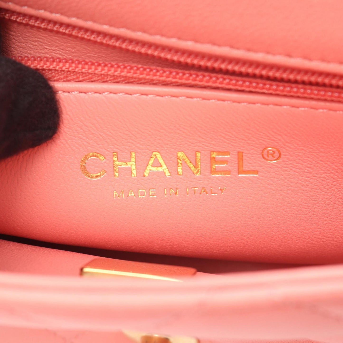 Chanel Quilted Lambskin Metal Chain Top Handle Bag Preloved