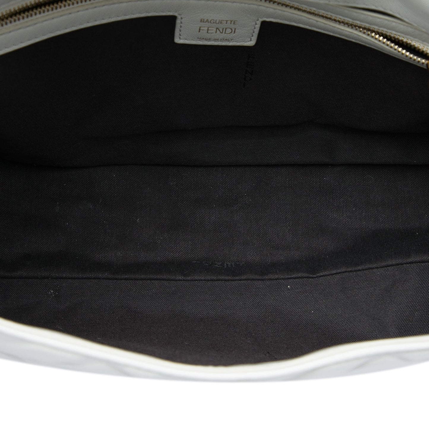 Fendi Large Zucca Embossed Leather Baguette Bag