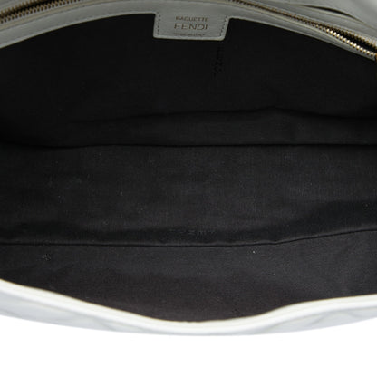 Fendi Large Zucca Embossed Leather Baguette Bag