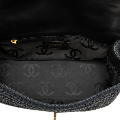 Chanel CC Woven Raffia Flap