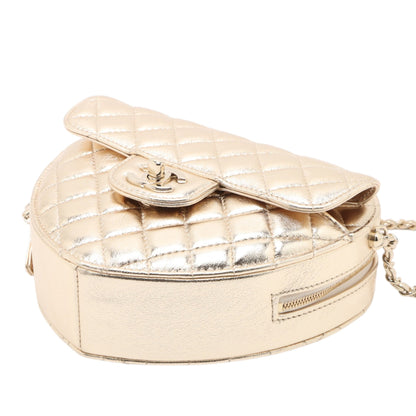 Chanel Metallic Quilted Lambskin CC in Love Heart Bag