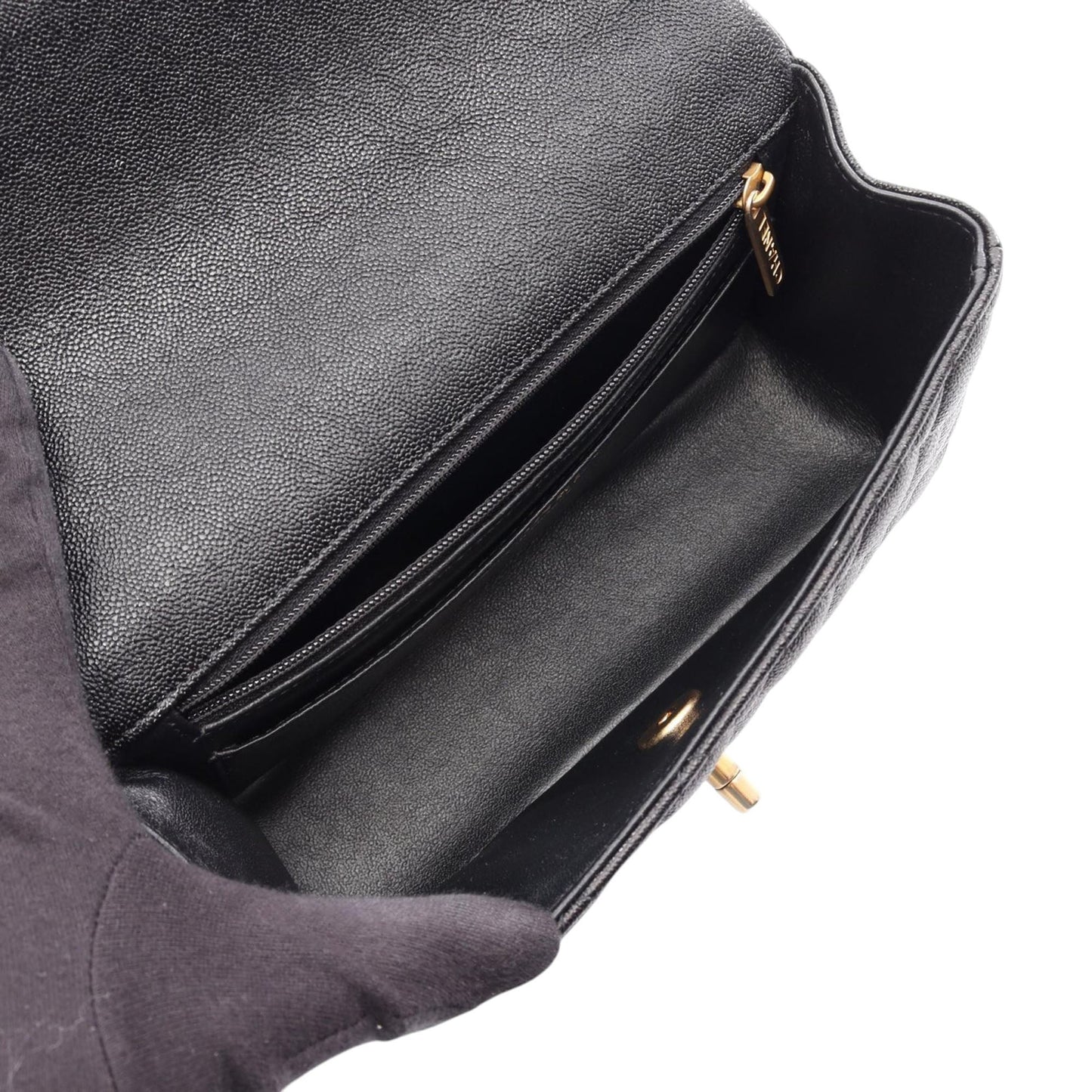 Chanel Quilted Lambskin Metal Chain Top Handle Bag Preloved