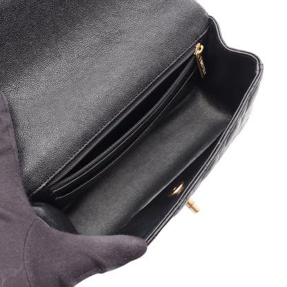 Chanel Quilted Lambskin Metal Chain Top Handle Bag Preloved