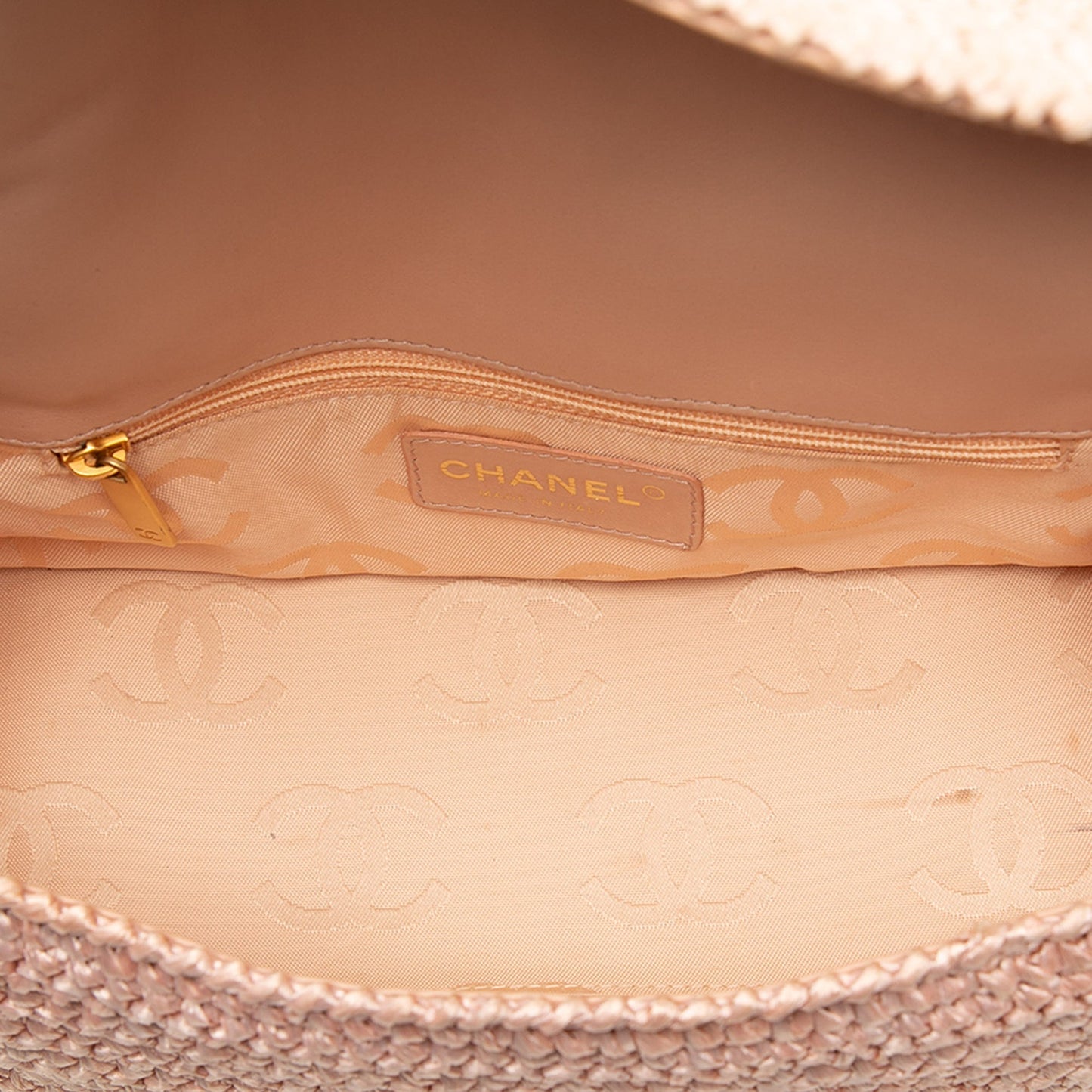 Chanel CC Woven Raffia Flap