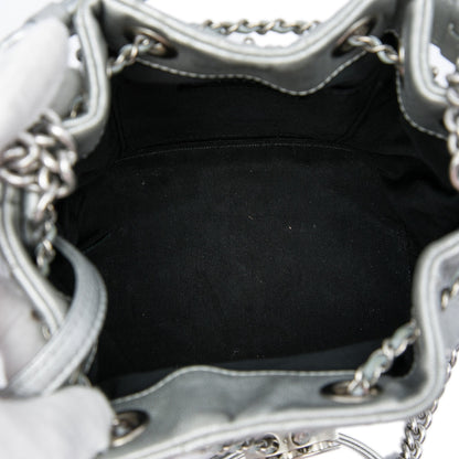 Chanel Small Metallic Chevron Lambskin Stud Wars Drawstring Bucket Bag