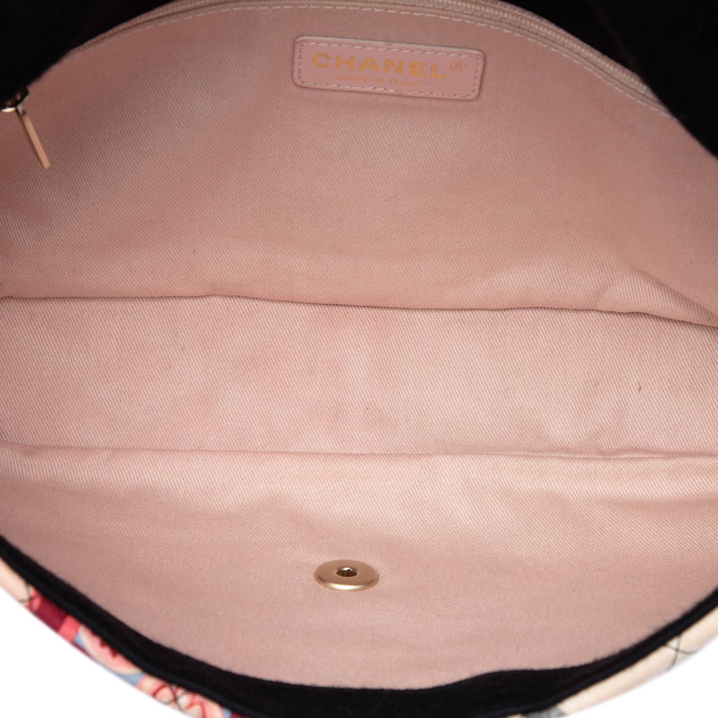 Chanel Jumbo Printed Nylon and Jersey Patchwork Single Flap Bag