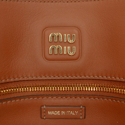 Miu Miu Softy Calfskin Embossed Logo Shoulder Bag