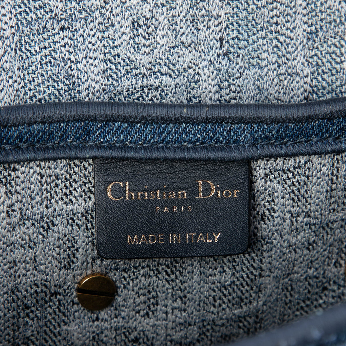 Dior Oblique Embroidered Denim Saddle Bag