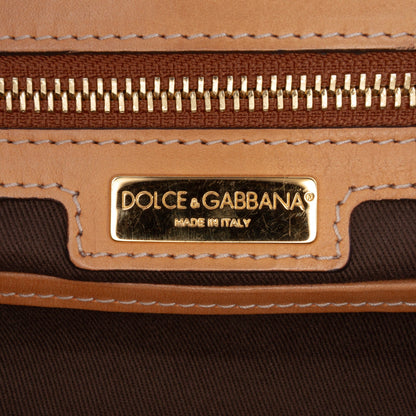 Dolce e Gabbana Leopard Print Coated Canvas Miss Sicily Bag