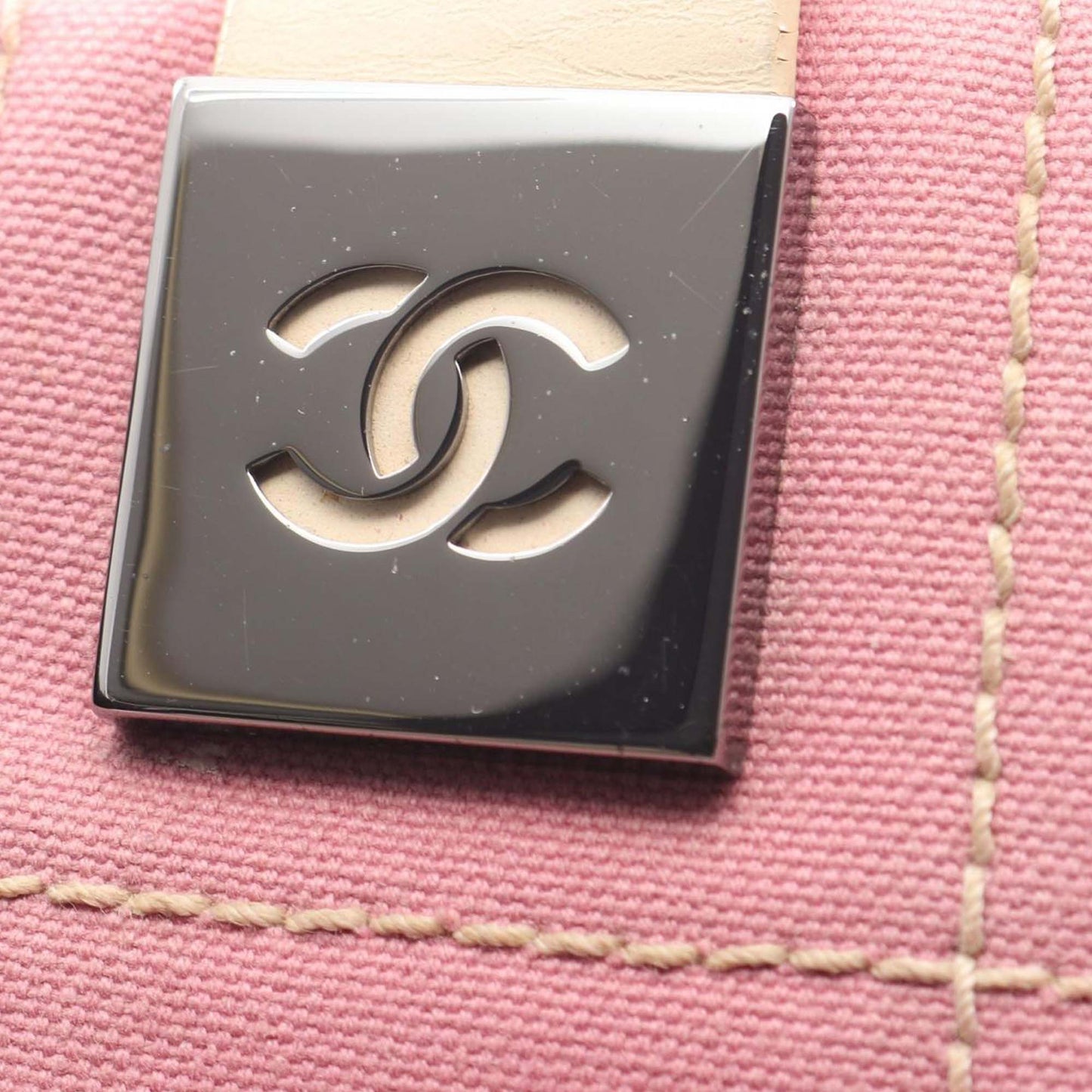 Chanel CC Canvas Chocolate Bar No.5 Camellia Bowling Bag
