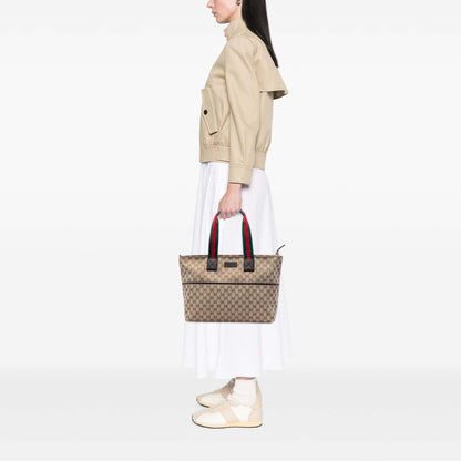 Gucci GG Canvas Web Tote Bag