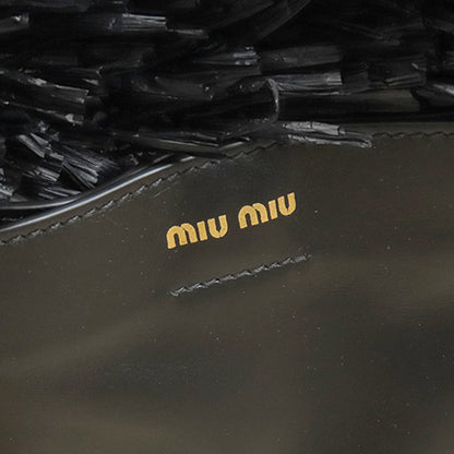 Miu Miu Raffia Basket Tote Bag