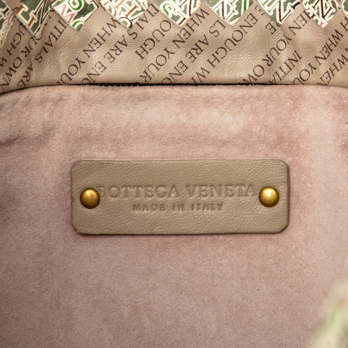 Bottega Veneta Printed Nappa Intrecciato Logo Lock Chain Tote