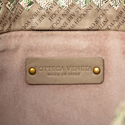 Bottega Veneta Printed Nappa Intrecciato Logo Lock Chain Tote