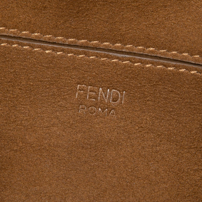 Fendi Zucca Embossed Technical Fabric Chain Midi Baguette Bag