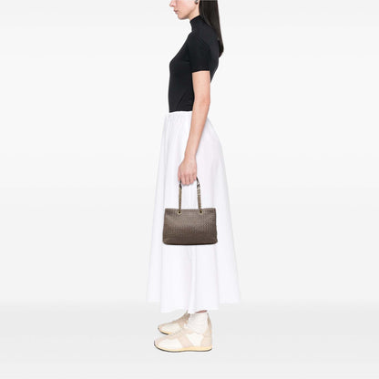 Bottega Metallic nappa Intrecciato Double Chain Tote Bag used