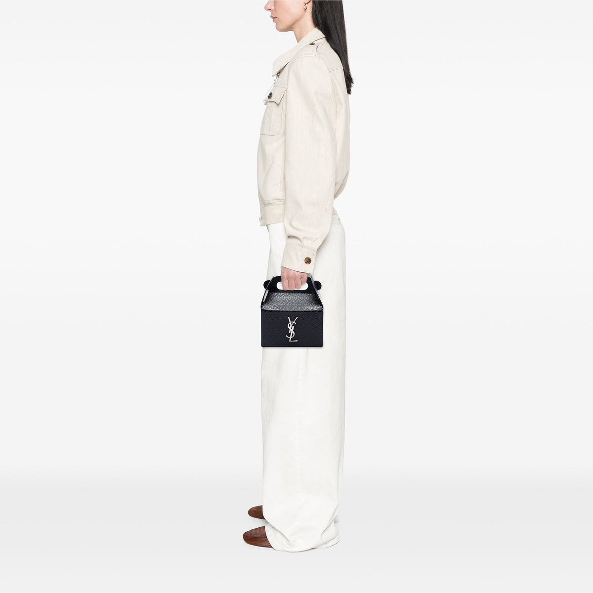 Saint Laurent Monogram Leather Take Away Box Handbag