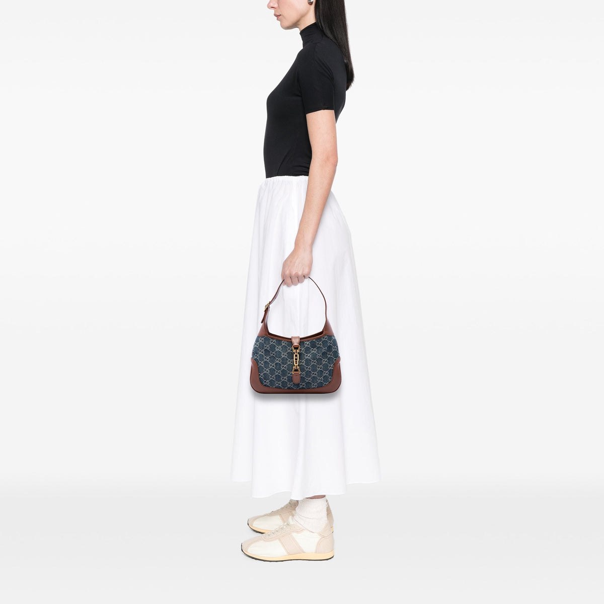Gucci Small GG Denim Jackie 1961 Crossbody