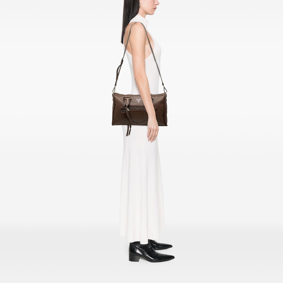 Prada Vitello Phenix Zip Top Bag