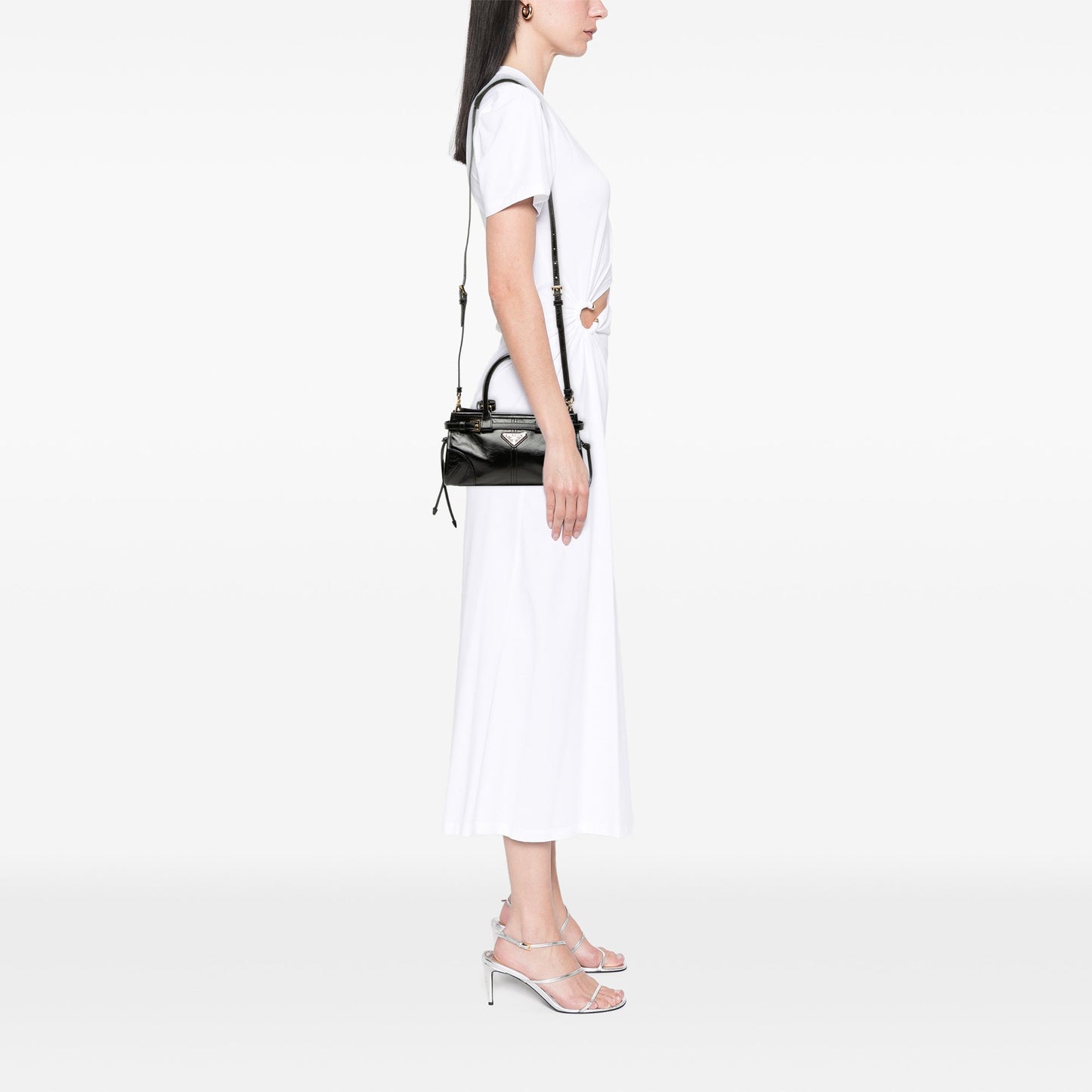 Prada Glossy Calfskin Bonnie Handbag