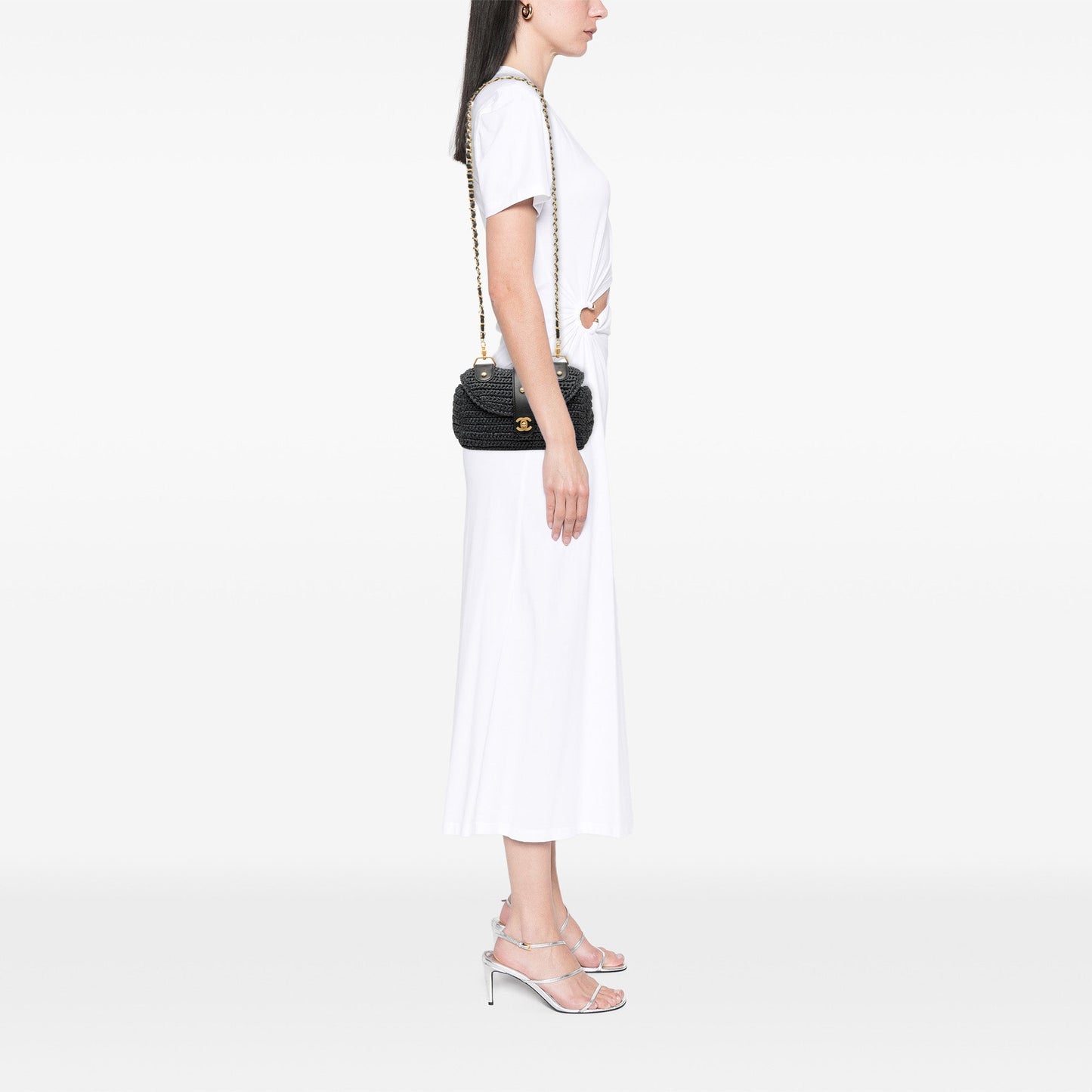 Chanel CC Woven Raffia Flap