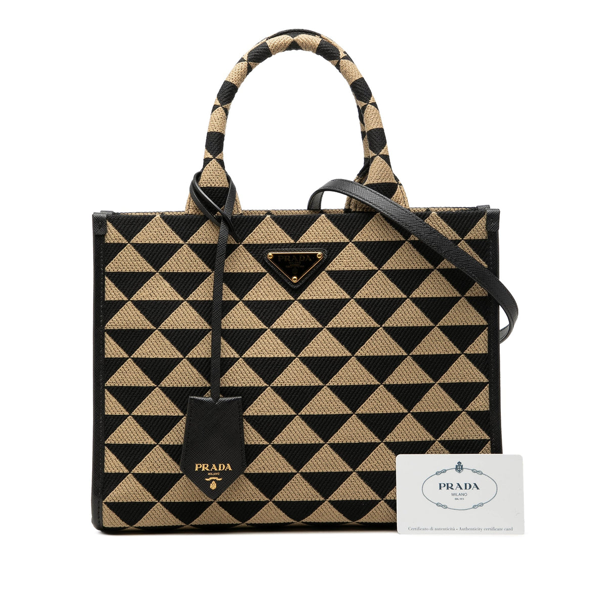 Prada Small Canvas Symbole Triangolo Satchel