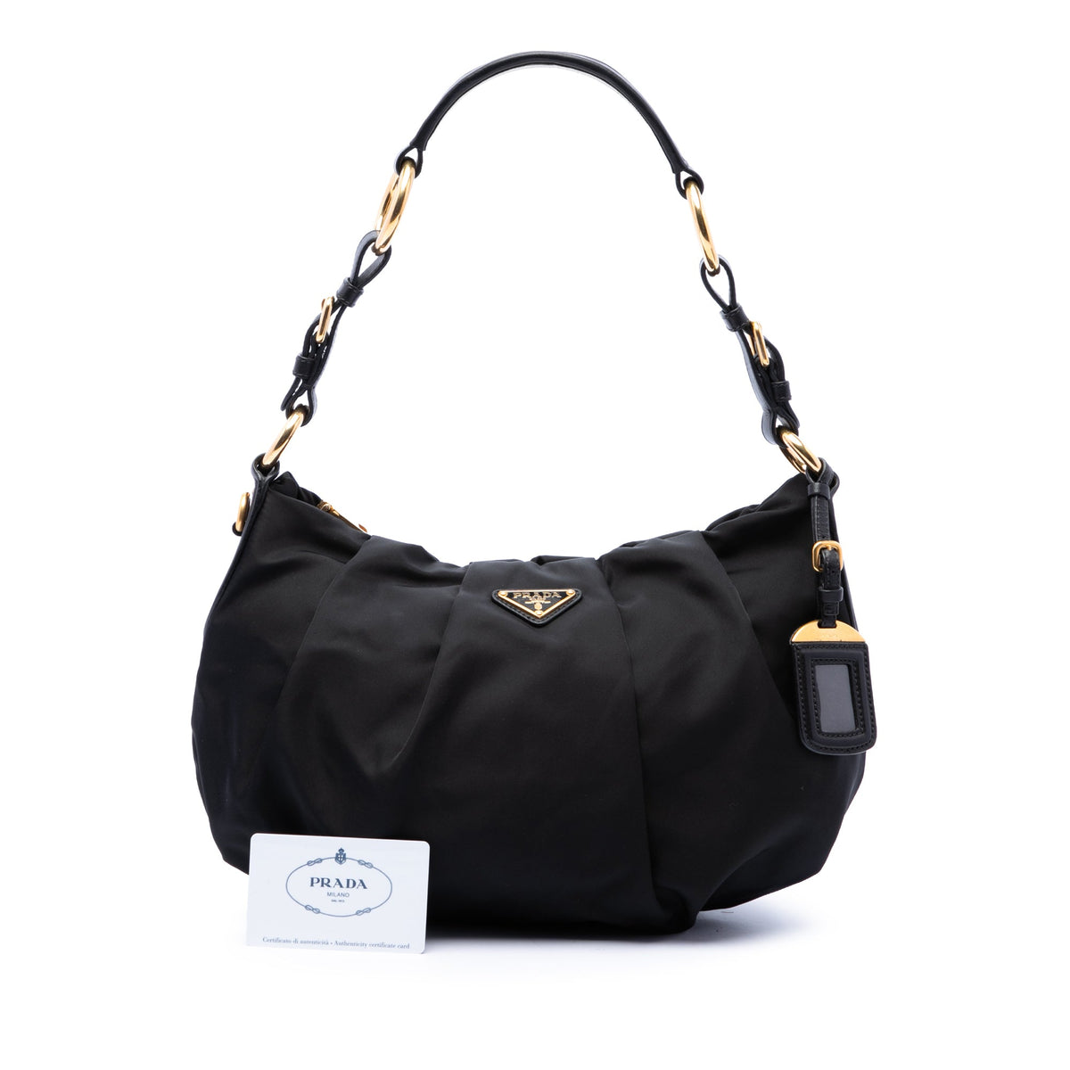 Prada Tessuto Pleated Hobo