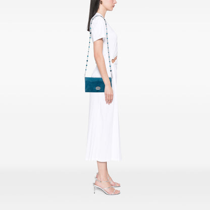 Miu Miu Suede Crystal Chain Bag