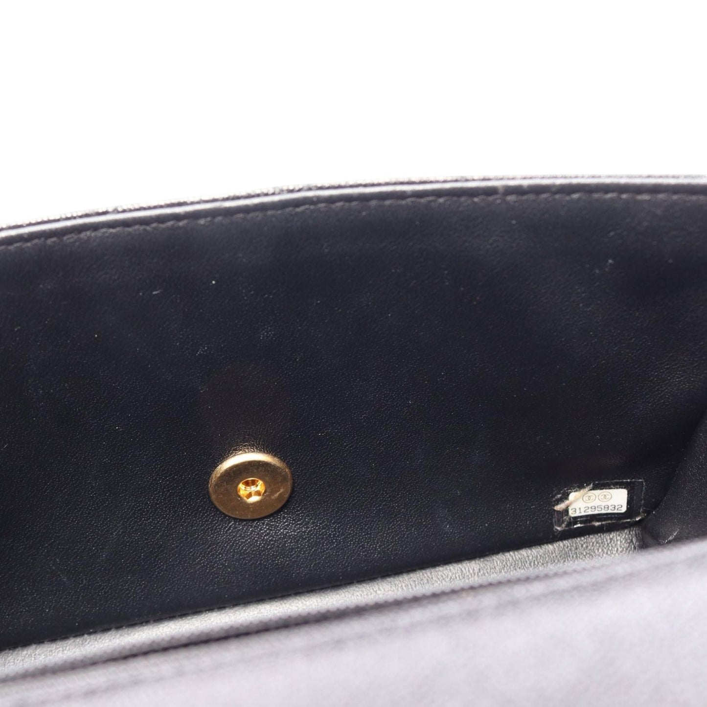Chanel Quilted Lambskin Metal Chain Top Handle Bag Preloved