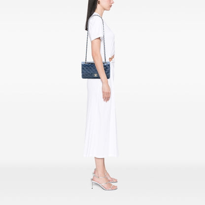 Chanel Medium Classic Camellia Double Flap