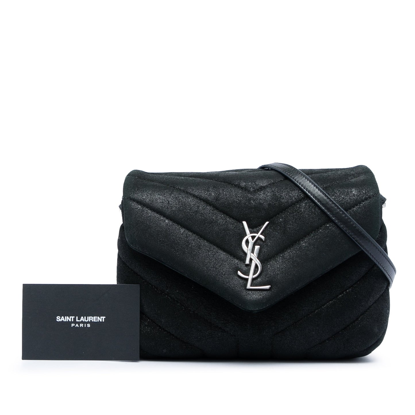 Saint Laurent Glitter Suede LouLou Crossbody