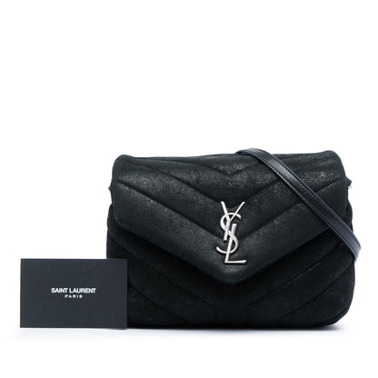 Saint Laurent Glitter Suede LouLou Crossbody