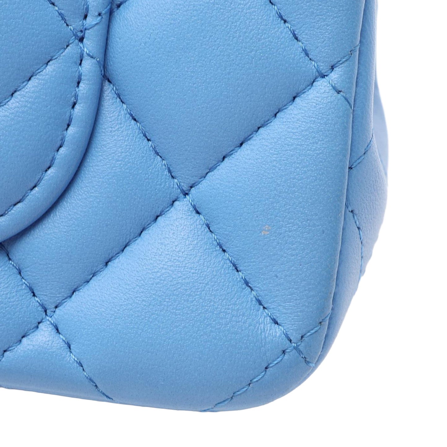 Chanel Quilted Lambskin Metal Chain Top Handle Bag Preloved