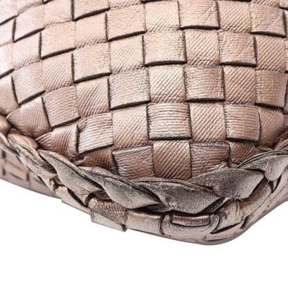 Bottega Veneta Medium Metallic Nappa Intrecciato Veneta Hobo