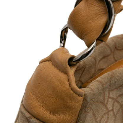 Chanel CC Suede Camellia Hobo