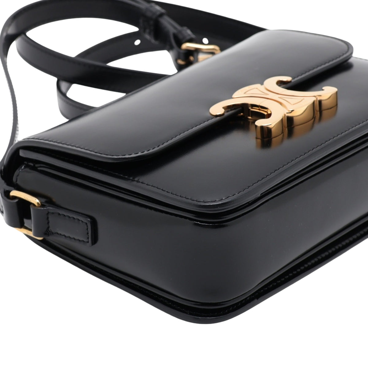 Celine Classique Shiny Calfskin Triomphe Crossbody Bag