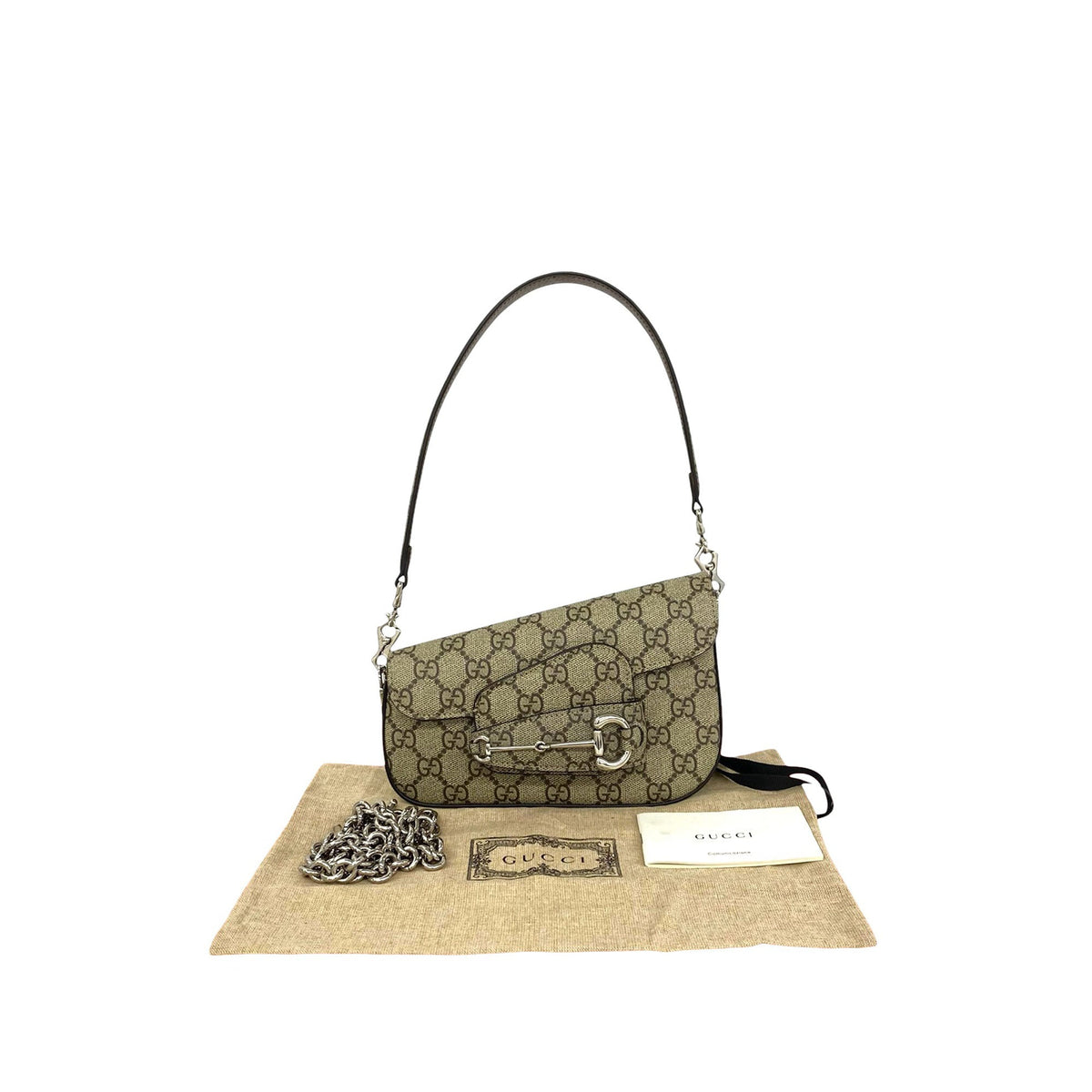 Gucci Mini GG Supreme Asymmetric Horsebit 1955 Bag